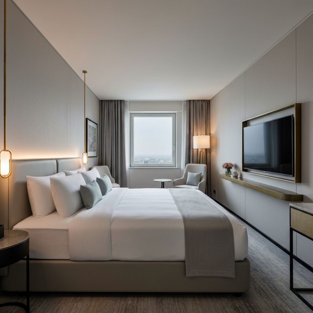 Modern deluxe hotel room